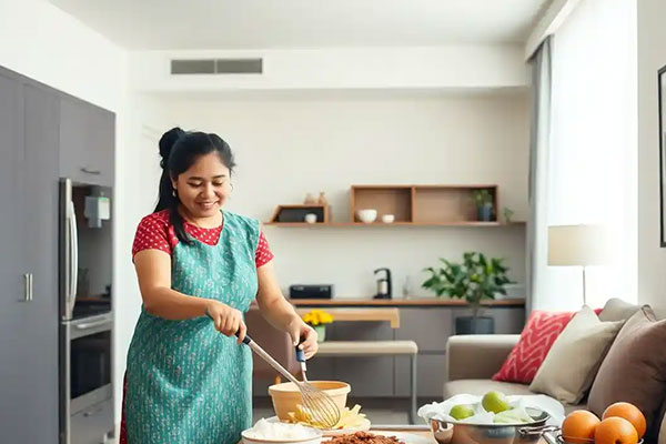 House maid providing domestic household help
